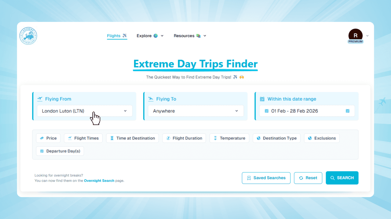 Welcome to Extreme Day Trips Finder