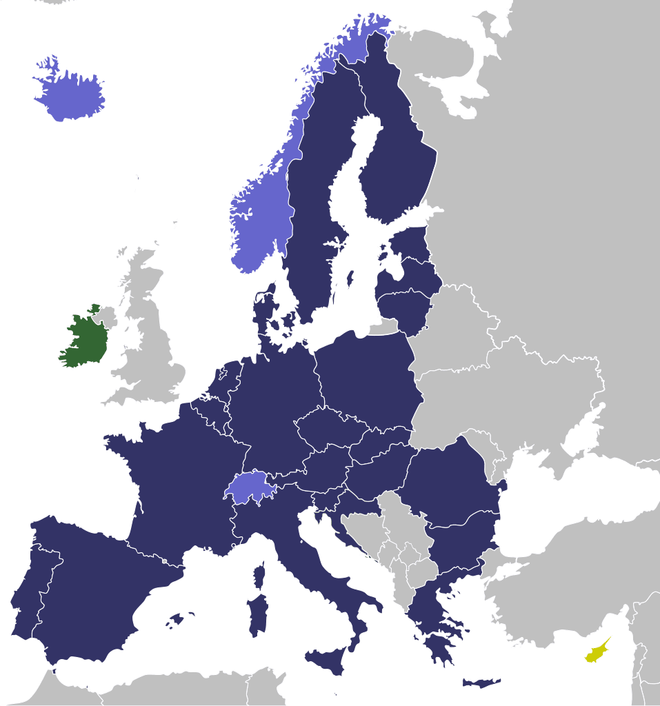 Schengen Area Map