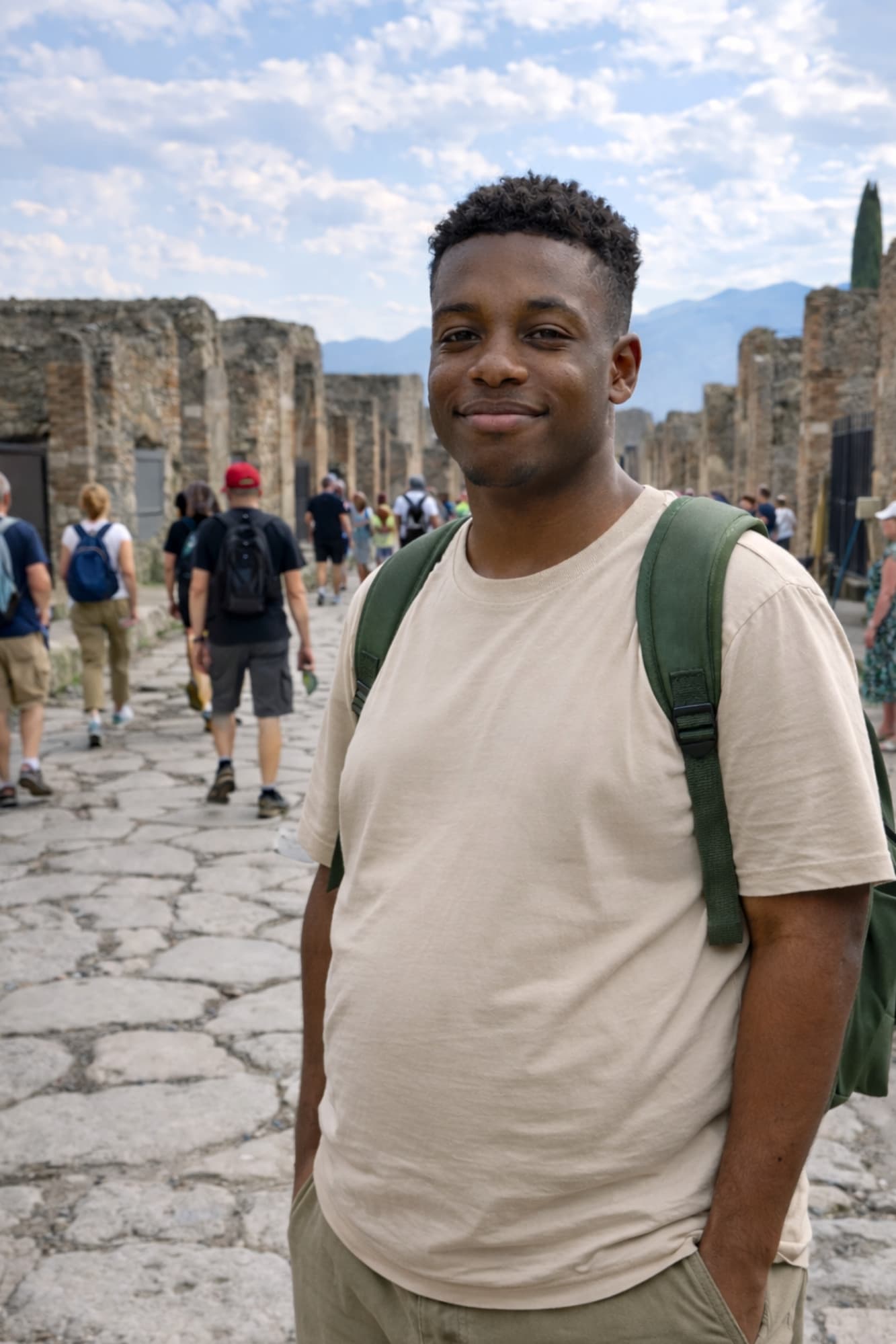 Marcus at Pompeii during his Extreme Day Trip