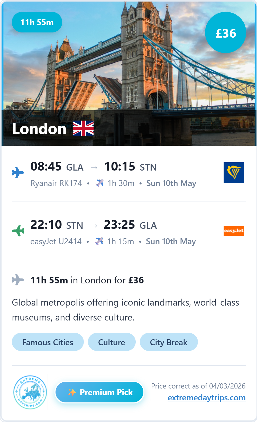 Premium pick from Glasgow