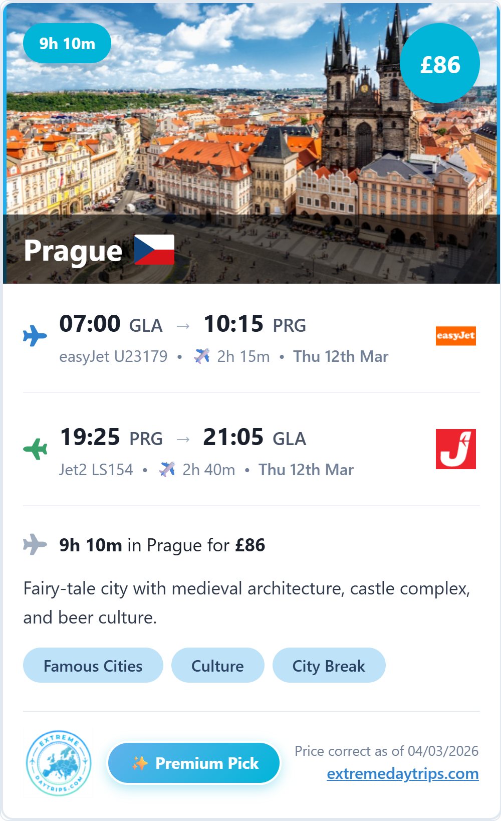 Premium pick from Glasgow