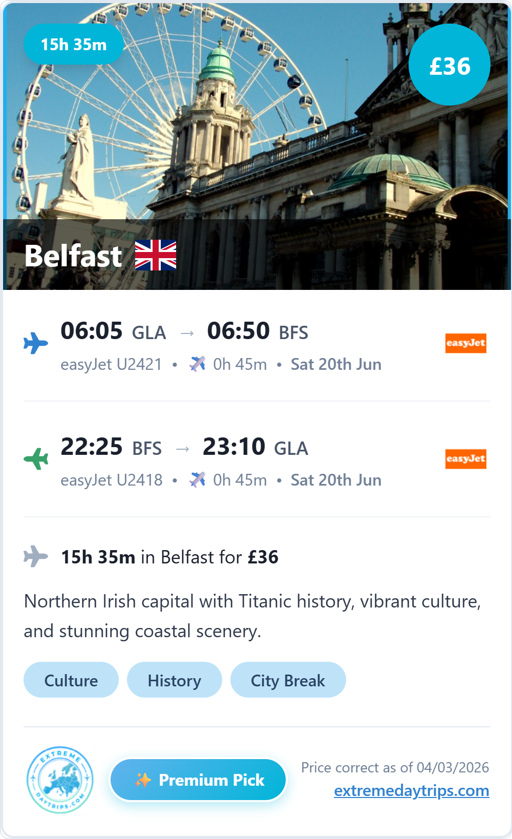 Premium pick from Glasgow