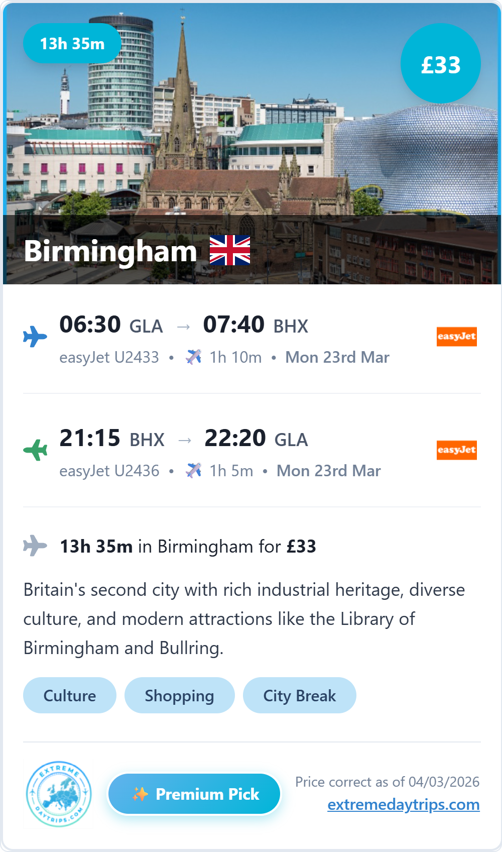 Premium pick from Glasgow