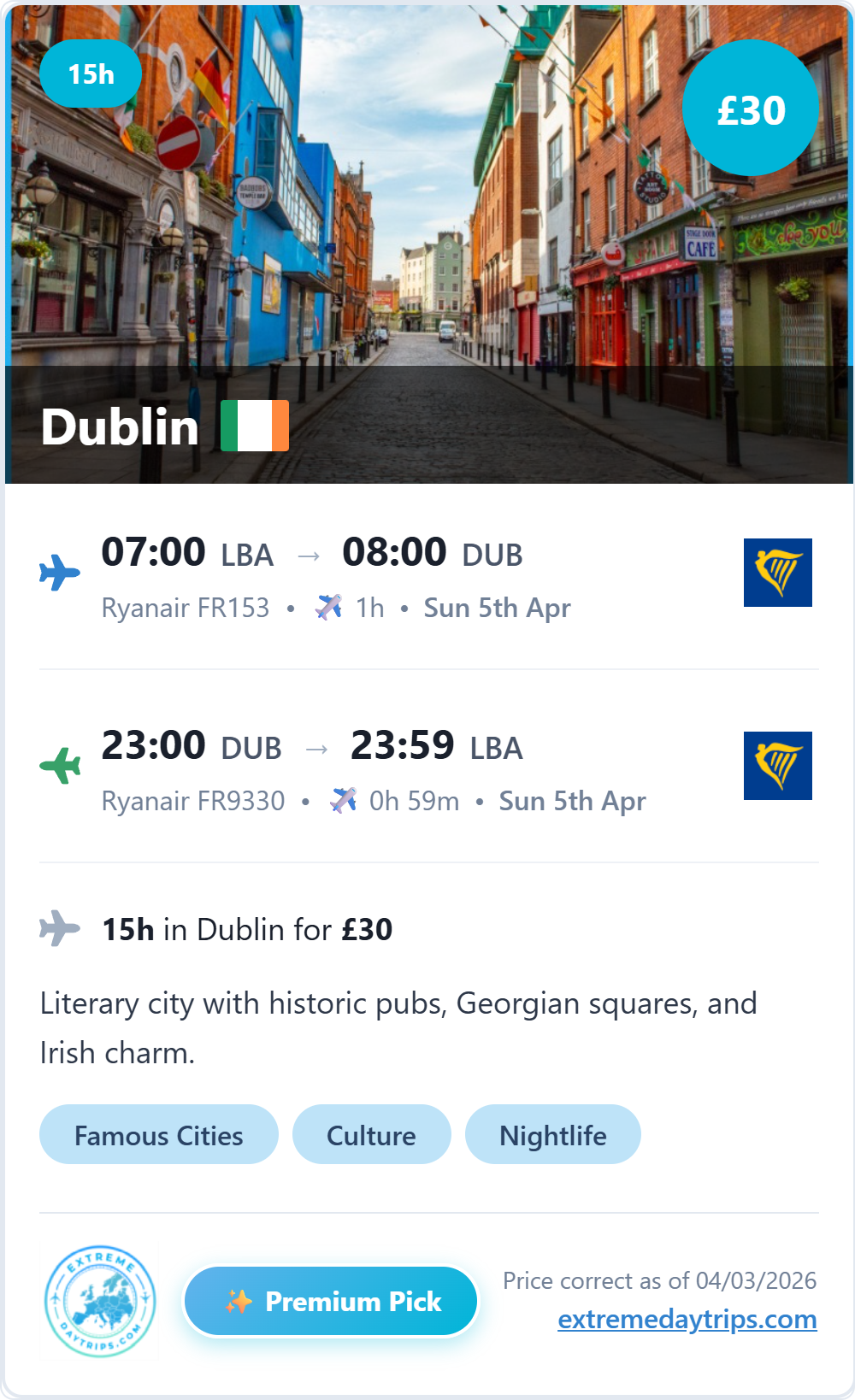 Premium pick from Leeds Bradford