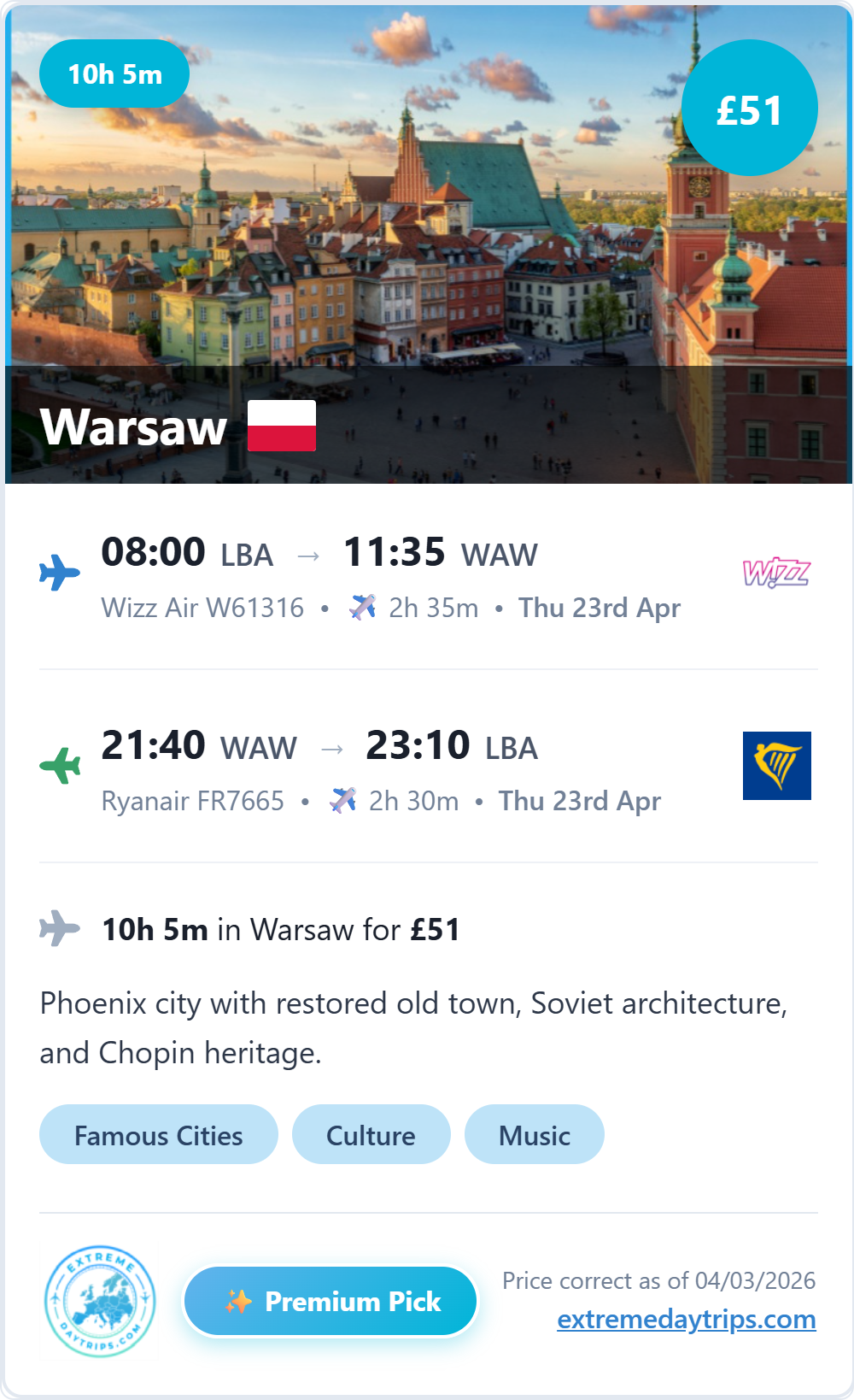 Premium pick from Leeds Bradford